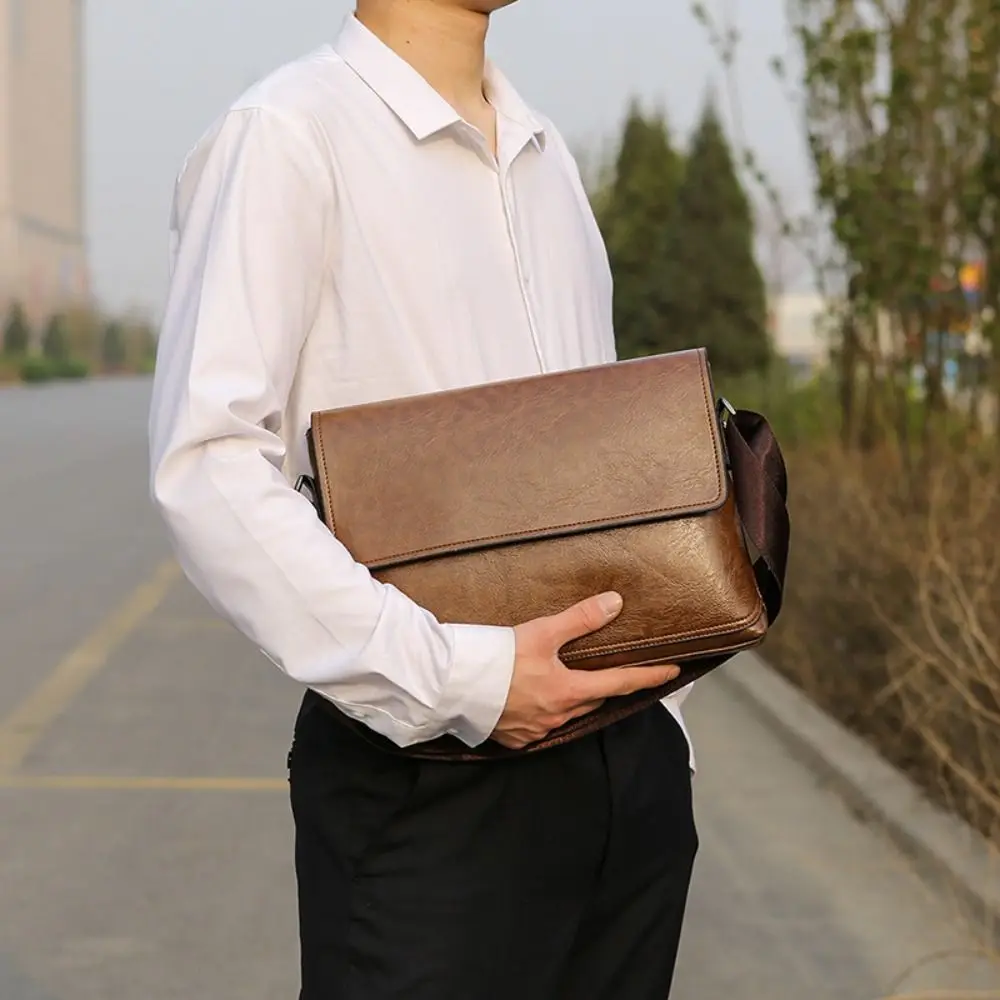 Luxury Bags For Men - Bolsa Transversal de Couro PU Luxuosa