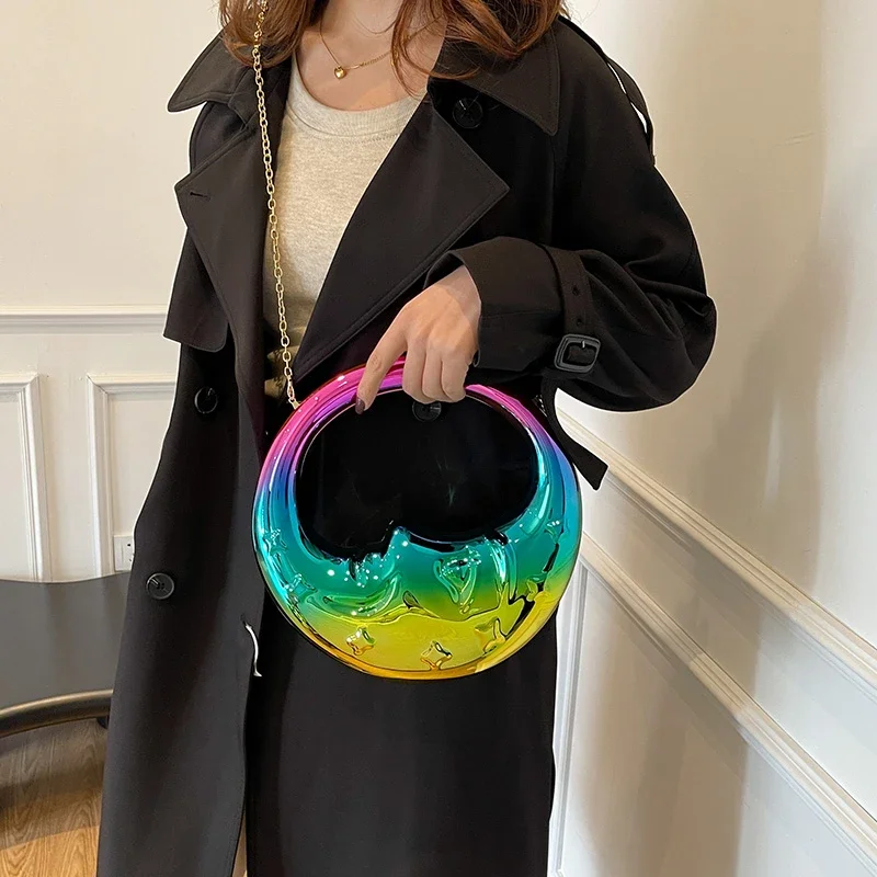 Luxury Bags To Sell - Bolsa Transversal Meia-Lua de PVC com