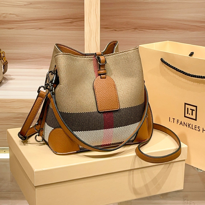 Luxury Bags Hong Kong - Nova Bolsa Bucket de Couro Genuíno