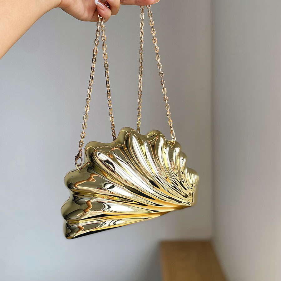 Mini Bag Evening Clutch - Bolsa de noite dourada e prateada,