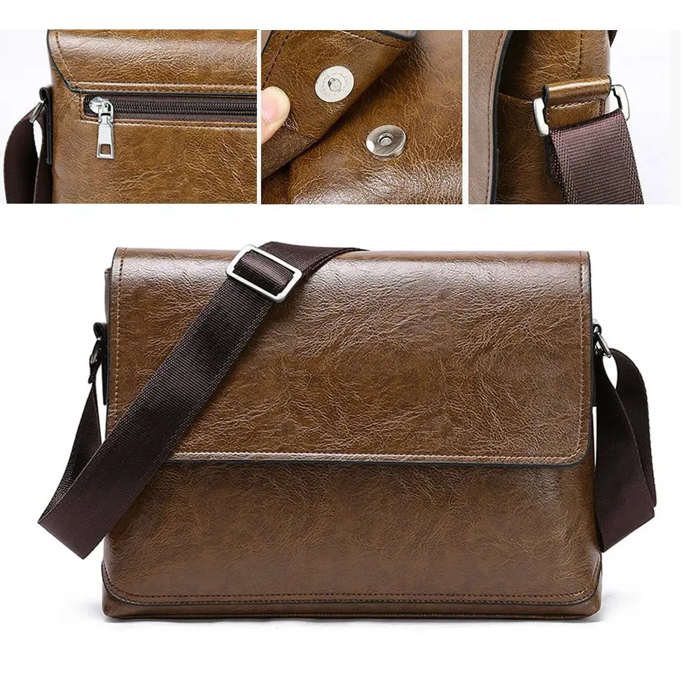 Bolsa Transversal de Couro PU  - Luxury Bags For Men avaliação e preço