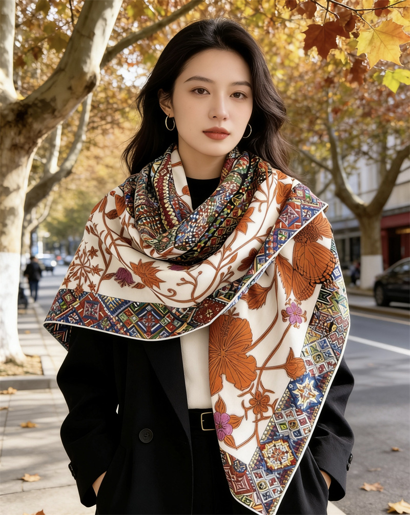 Cachecol Grande de 30% Seda e  - Luxury Bags Hong Kong avaliação e preço