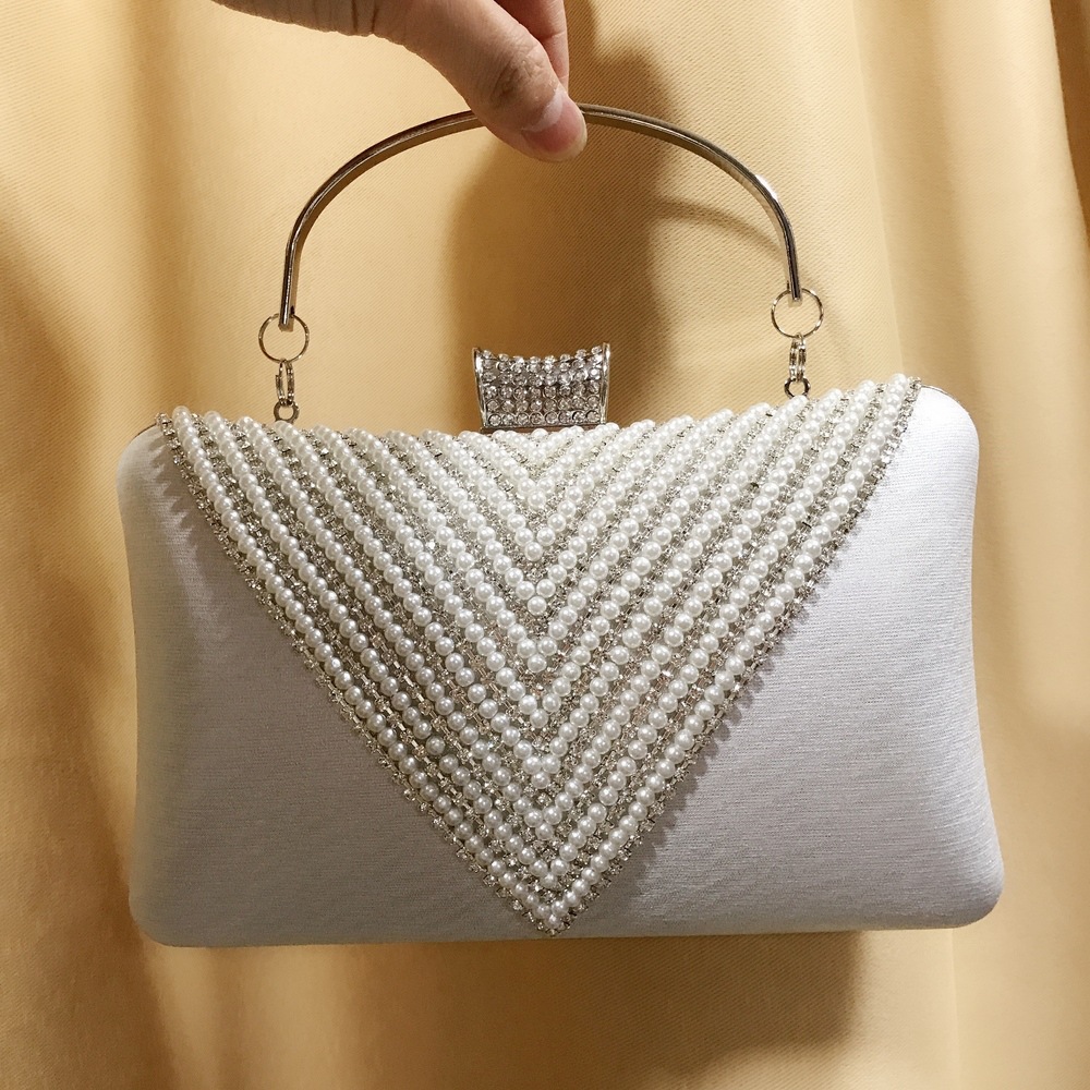 Mulheres pérola diamante frisa - Mini Bag Evening Clutch avaliação e preço