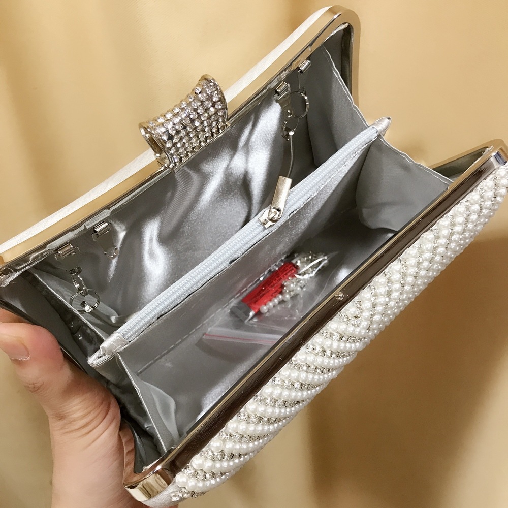 Mulheres pérola diamante frisa - Mini Bag Evening Clutch avaliação e preço