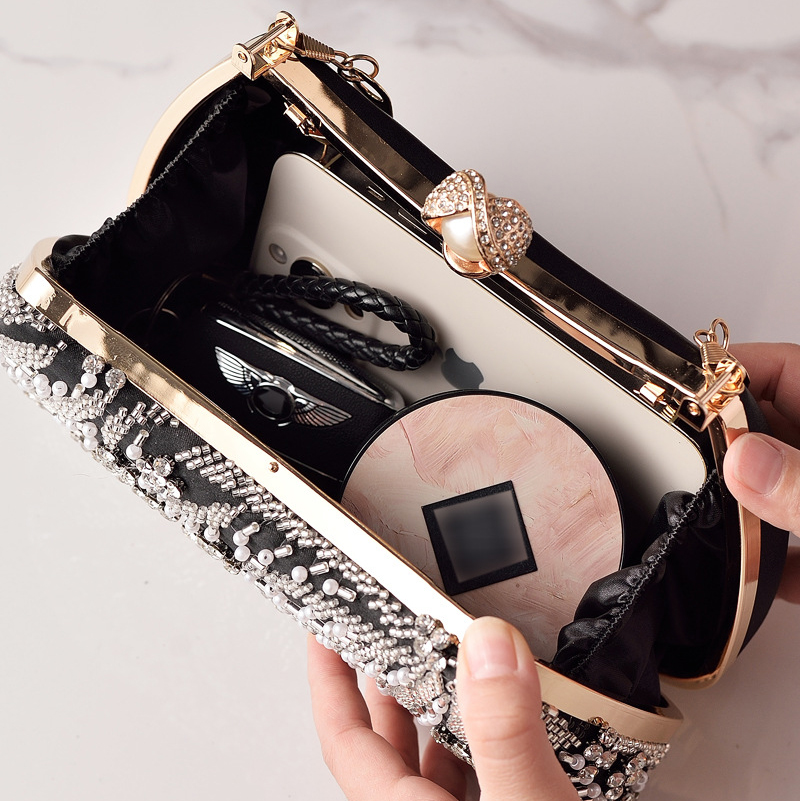 Bolsa de Mão Preta com Miçanga - Luxury Bags China Wholesale avaliação e preço