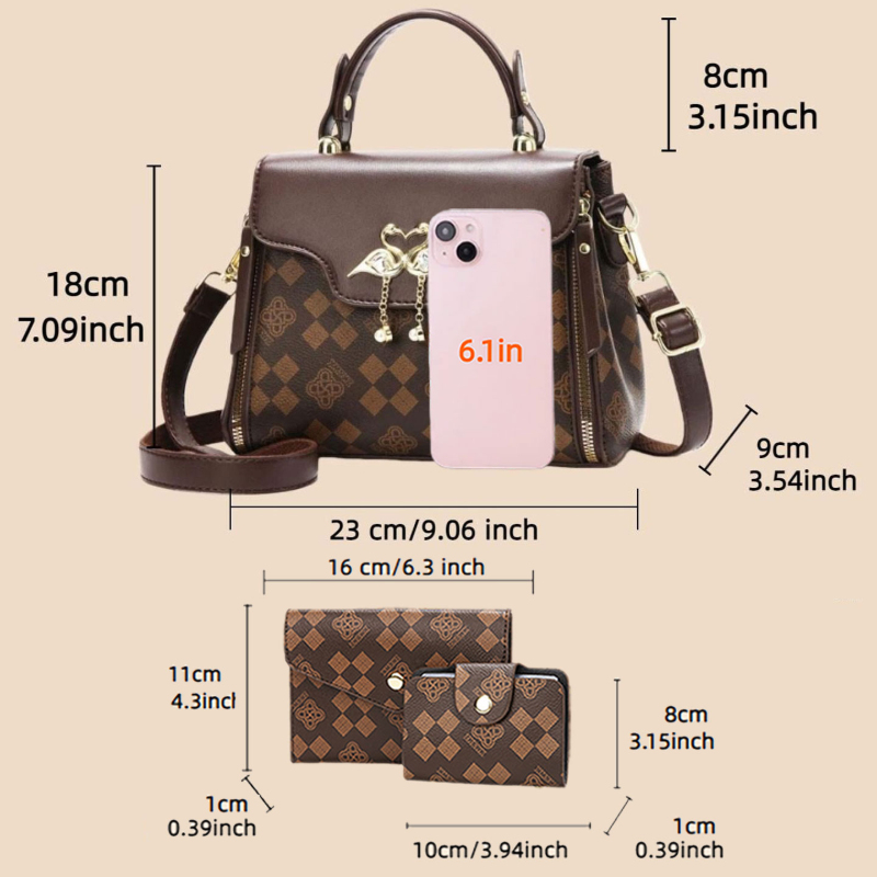 Conjunto de 3 peças de bolsas  - Luxury Bags For Women avaliação e preço