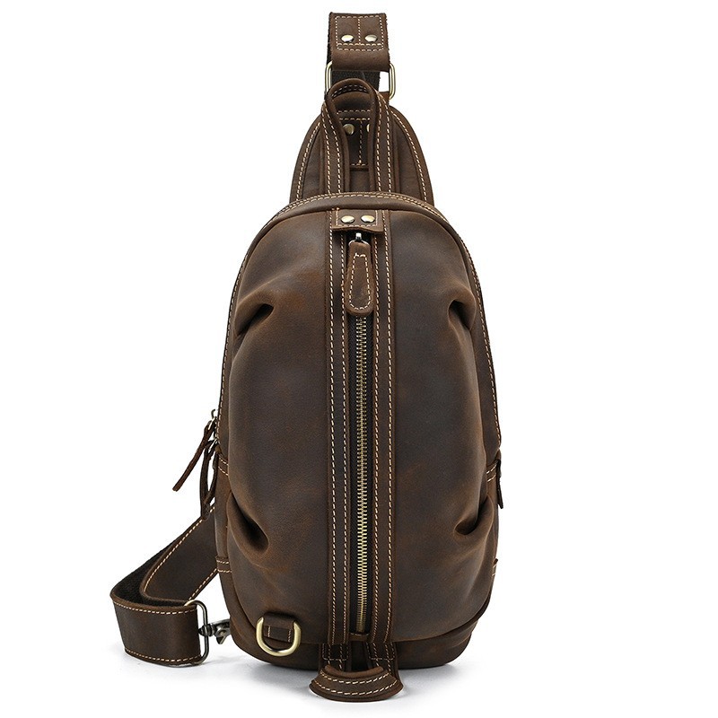 Bolsa de peito de couro real m - Luxury Bags For Men avaliação e preço
